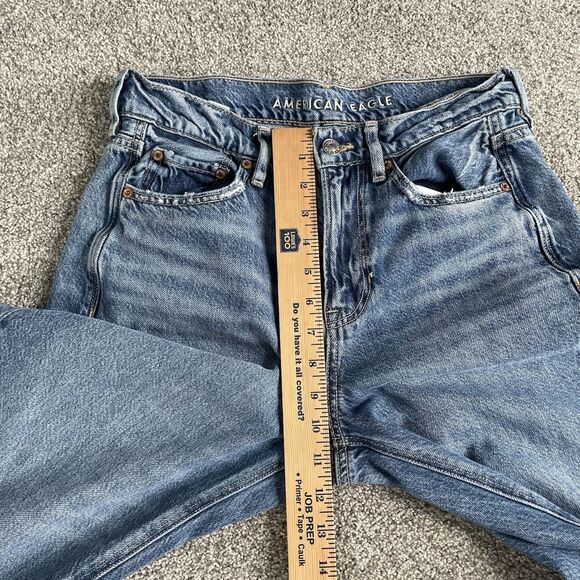 American Eagle Super High-Rise Baggy Wide Leg Jeans Women’s Blue Size 4 Regular - Picture 9 of 11